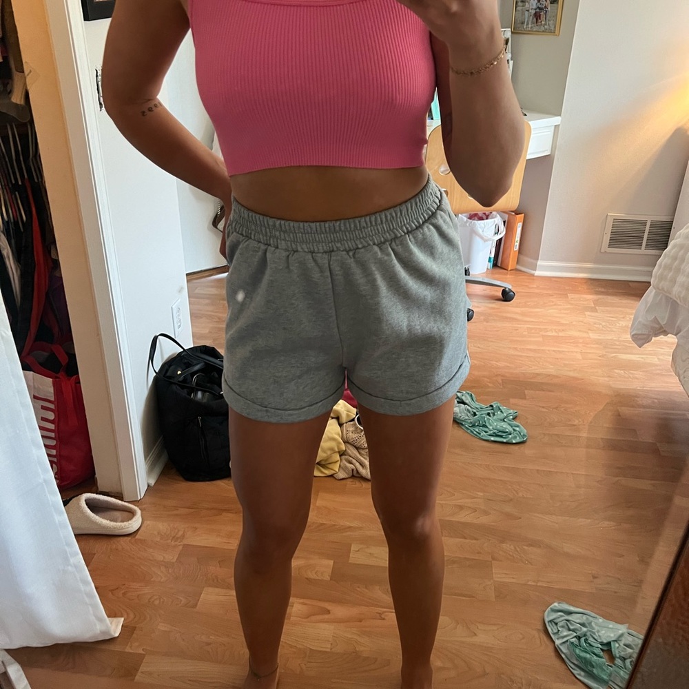 SHEIN Gray Athletic Shorts with Elastic Waistband